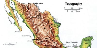 ਮੈਕਸੀਕੋ topographic ਨਕਸ਼ਾ